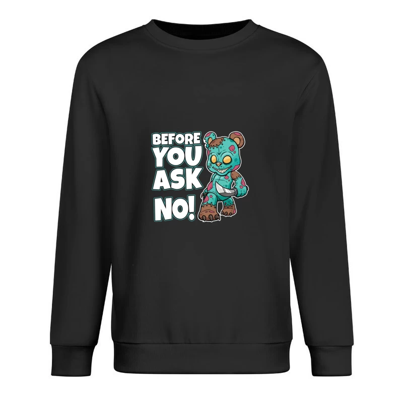 Gruseliges Bärendesign mit Messer Herren Pullover Sweatshirt
