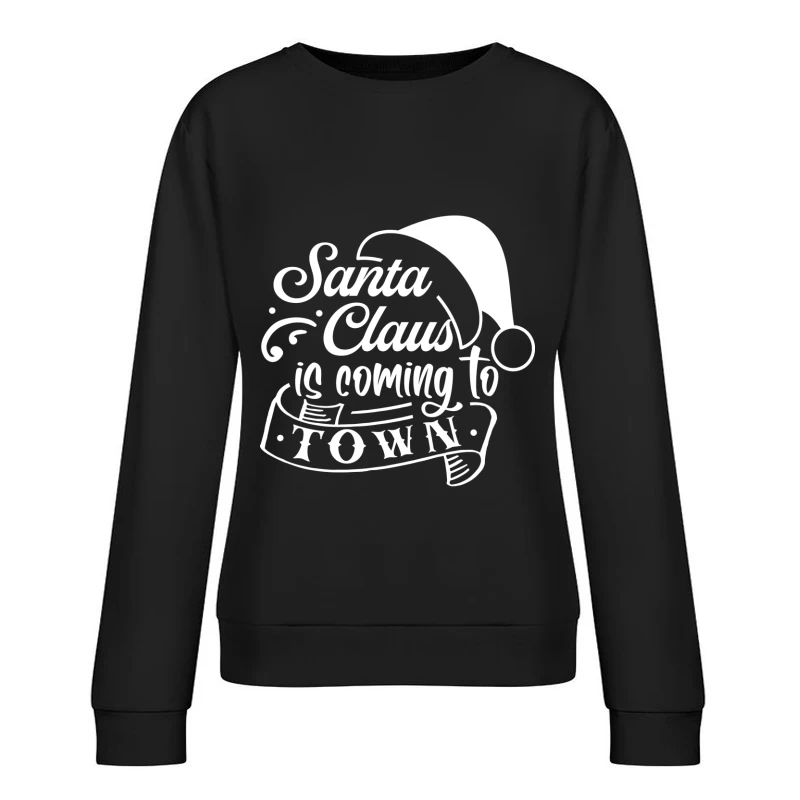 Design de Noël joyeux avec le Père Noël Femme Sweat-shirt à enfiler