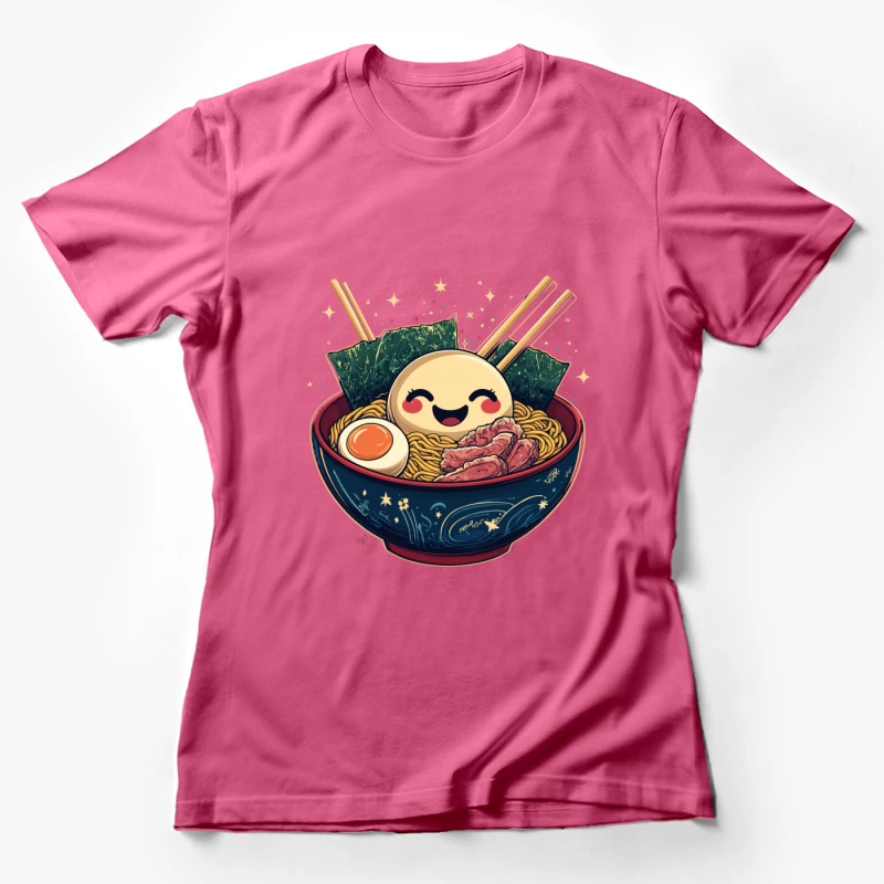 Cute Kawaii Ramen Bowl: Anime-Style Japanese Cuisine Illustration Female T-Shirt