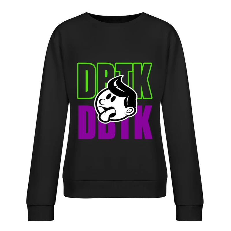 Playful Cartoon Logo Design Female Pullover Sweatshirt