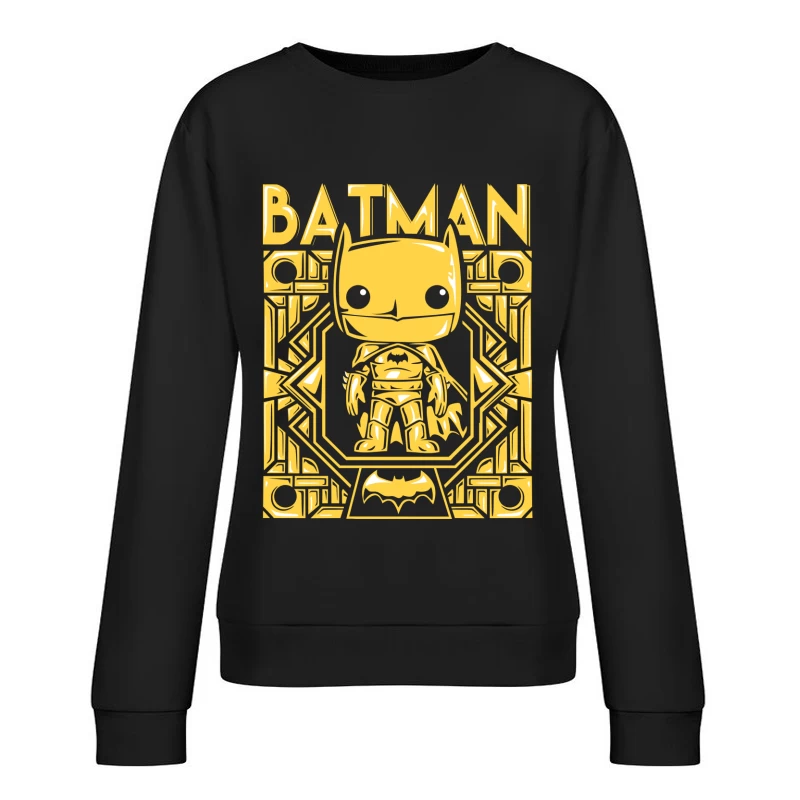 Funko Pop Batman Character Design in Yellow Female Pullover Sweatshirt