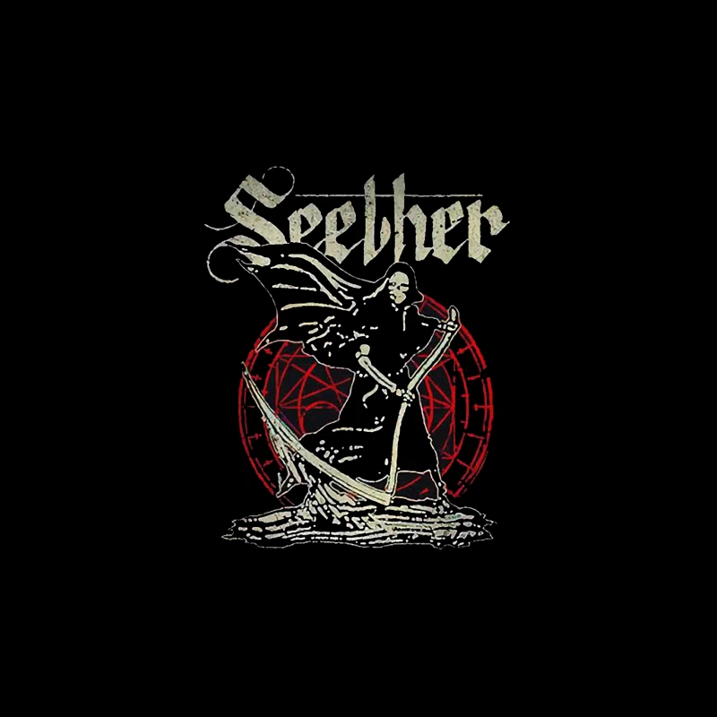 Gothic Skeleton Band Art - Seether Rock Metal Design Tapestry