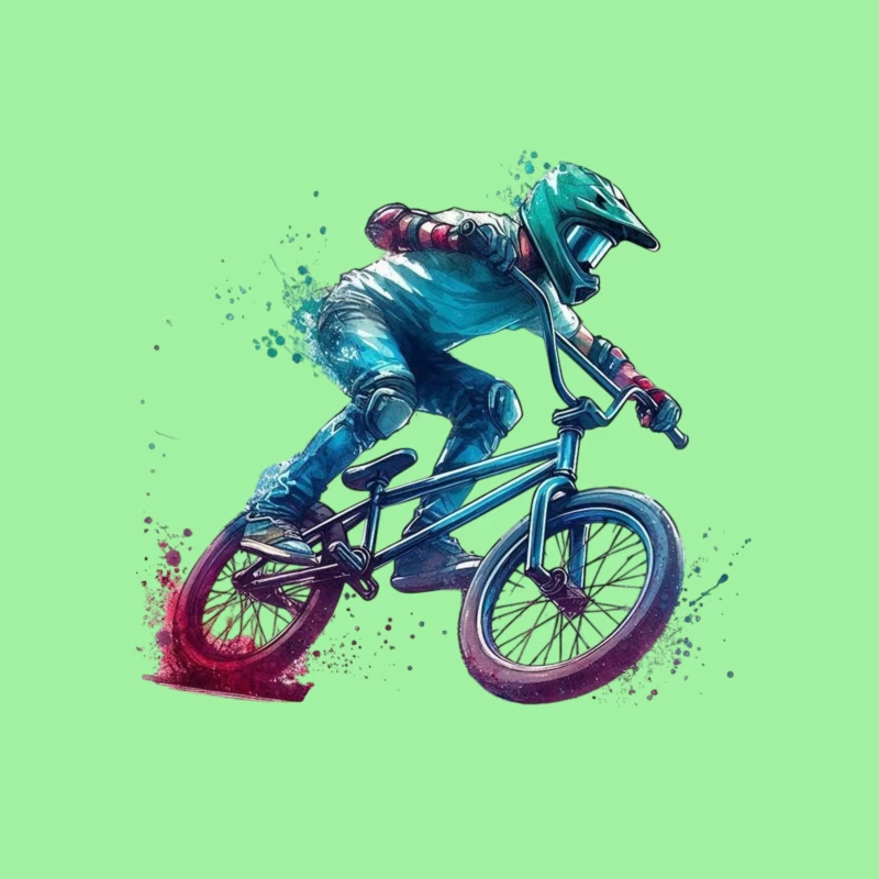 Dynamic BMX Biker in Action Tapestry