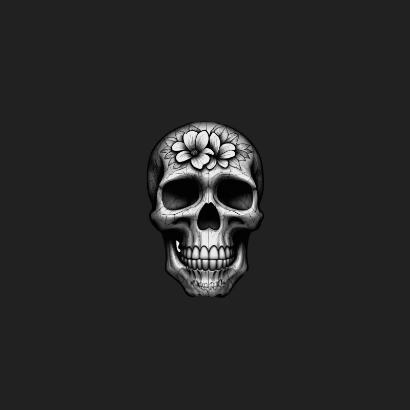 Floral Skull Illustration Bucket Hat