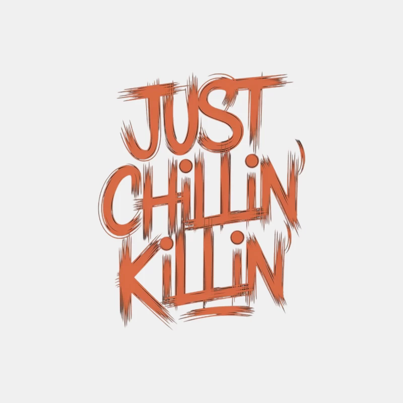 Orange Typography: Just Chillin' Slogan Male Tank Top