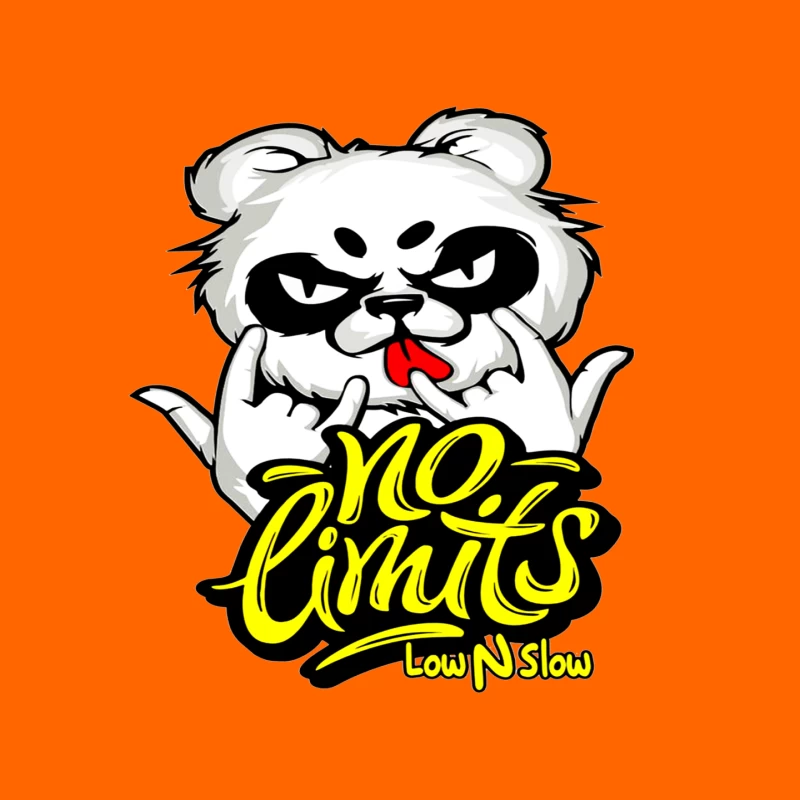 Playful Panda Logo with No Limits Theme Mouse Pad