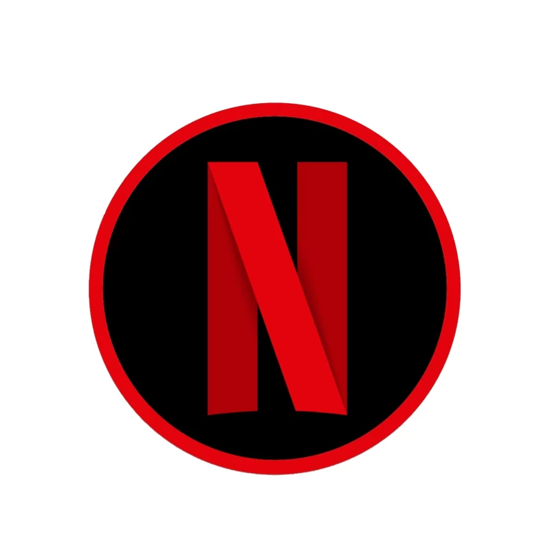 Netflix Streaming Service Logo in Red and Black Circle Tapestry