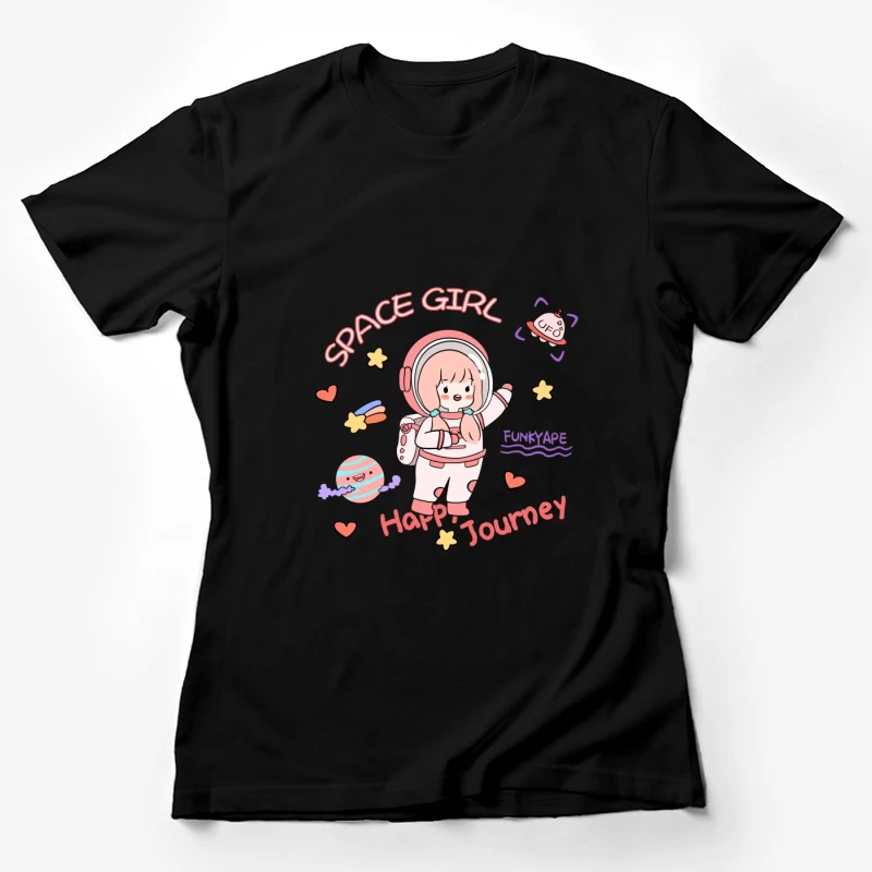 Raumfahrt-Mädchen auf Abenteuerreise Damen T-Shirt