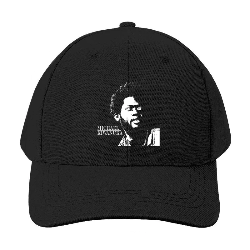 Black and White Line Art Portrait of Michael Kiwanuka Baseball Cap