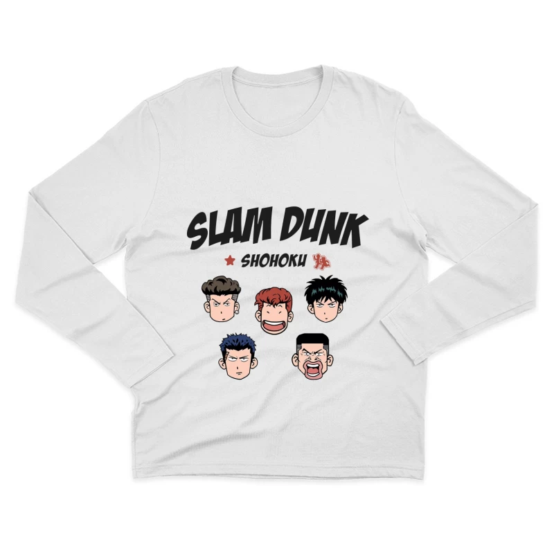 Slam Dunk Charaktere mit Shohoku-Team Herren Langarm T-Shirt