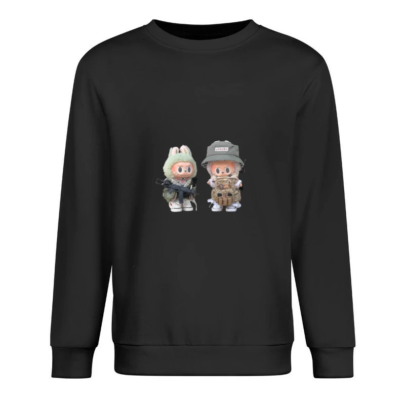 Niedliche Figuren in militärischer Verkleidung Herren Pullover Sweatshirt