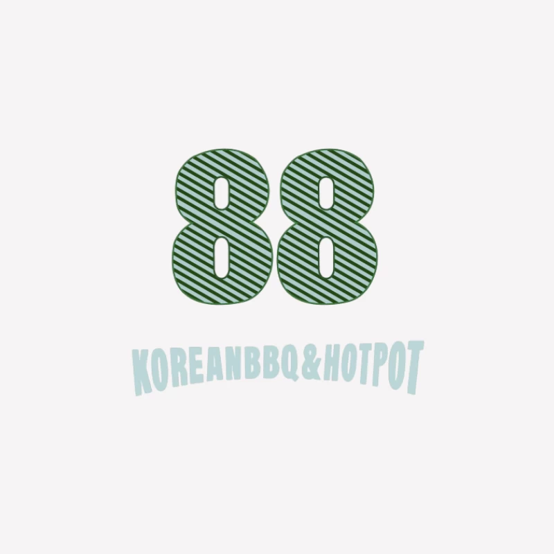 88 Korean BBQ & Hotpot Logo Design Herren T-Shirt