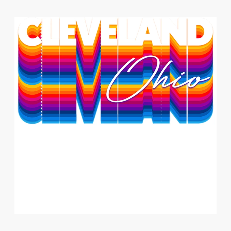 Cleveland Ohio  Retro Typography Design Throw Pillow