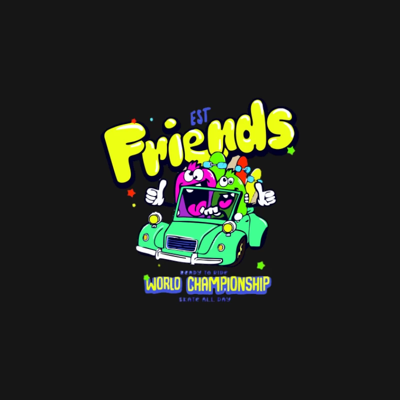 Freunde im Auto bei der Weltmeisterschaft Damen T-Shirt