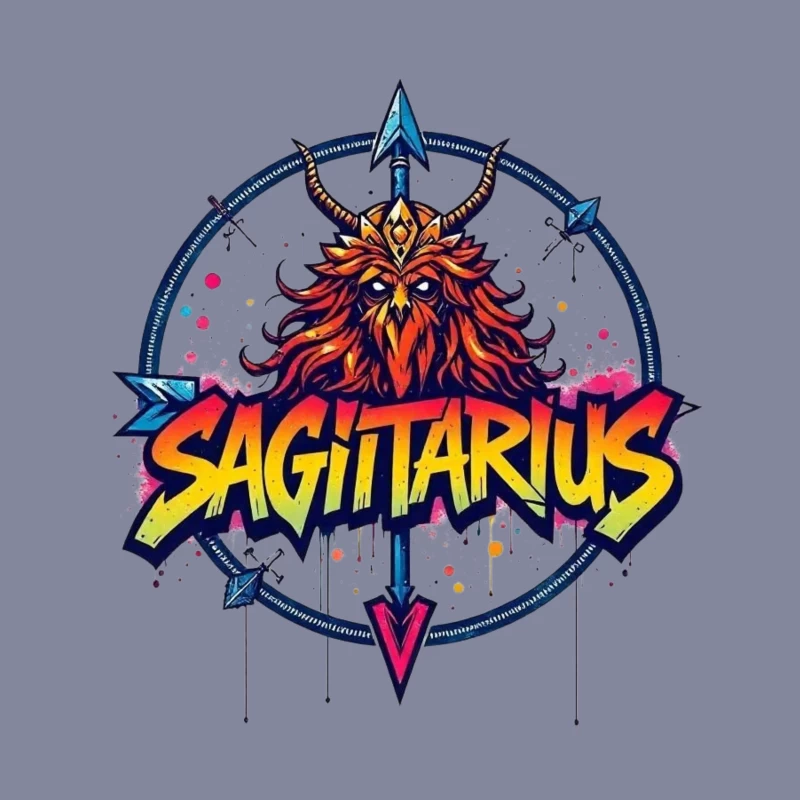 Sagittarius Zodiac Sign Illustration Throw Pillow
