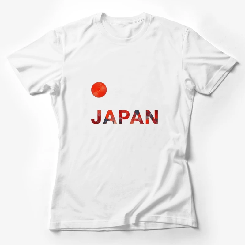 Minimalist Japanese Flag Design with Typography Female T-Shirt