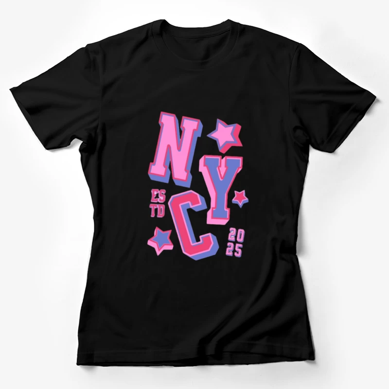 Design coloré de NYC avec étoiles Femme T-Shirt