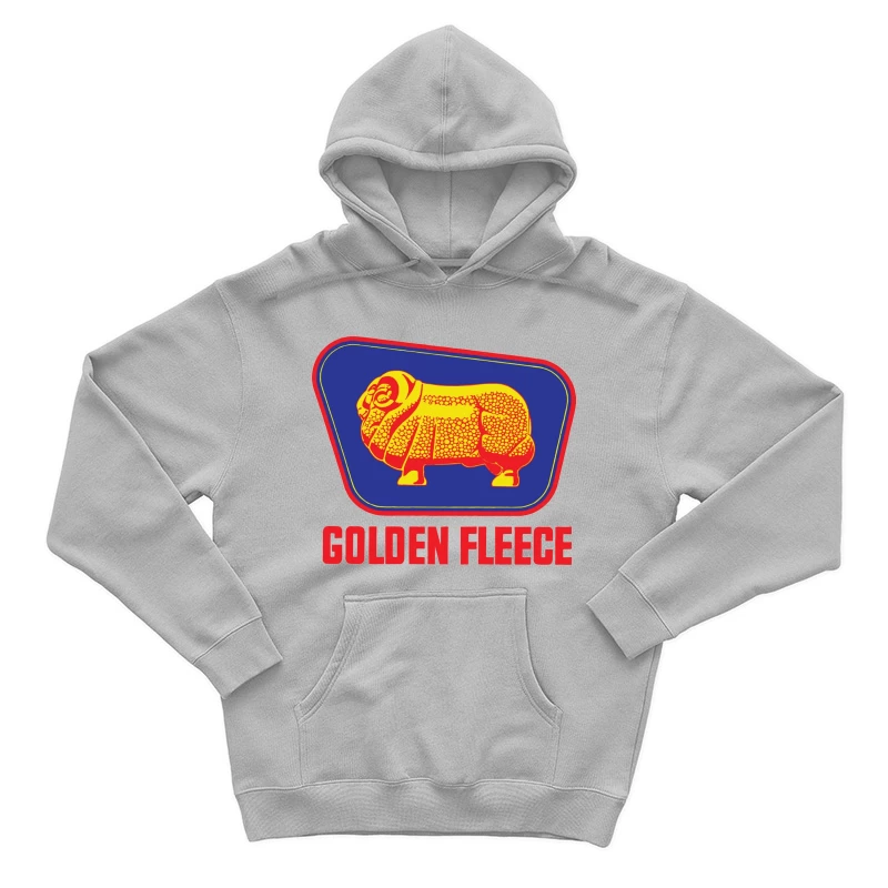 Vintage Golden Fleece Logo with Geometric Sheep Design Male Pullover Hoodie