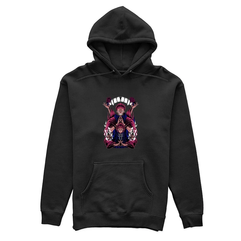 Doppeltes Dämonen-Design mit lodernden Händen Damen Pullover Hoodie