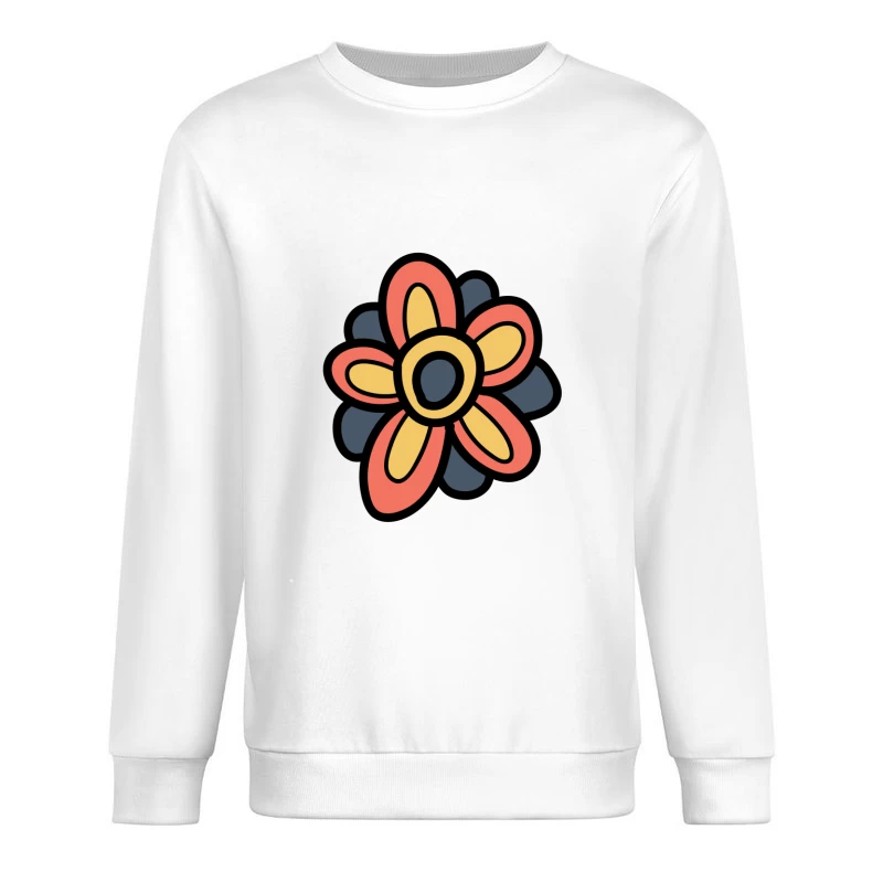 Fleur colorée avec pétales vifs Homme Sweat-shirt à enfiler