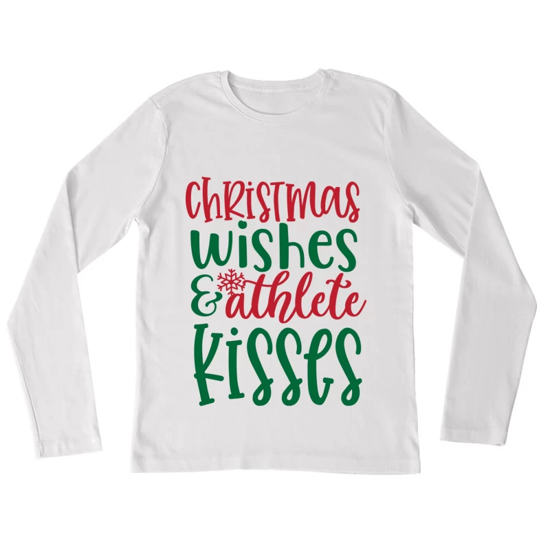 Vœux de Noël et baisers d'athlète Femme Manches Longues T-Shirt