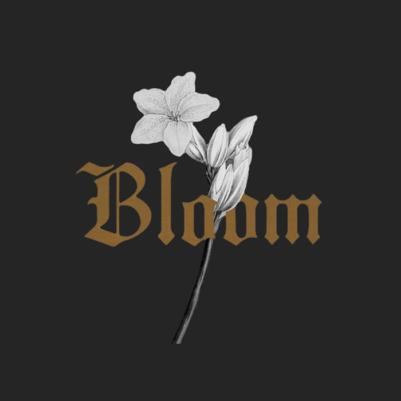 Blume und Gotik-Schrift Damen Pullover Sweatshirt