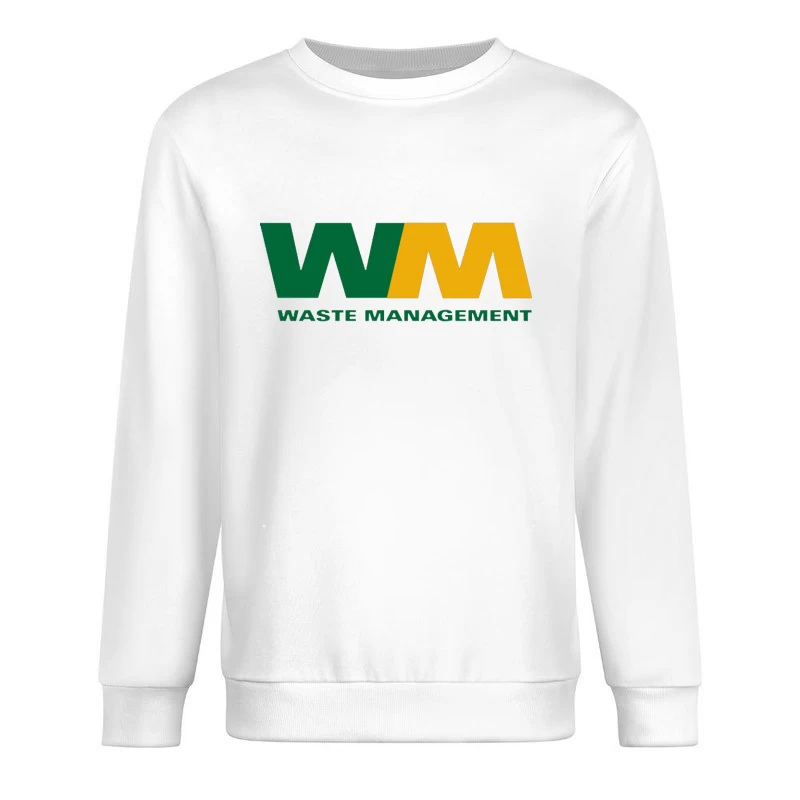 Waste Management (WM) Corporate Logo in Green and Yellow Male Pullover Sweatshirt