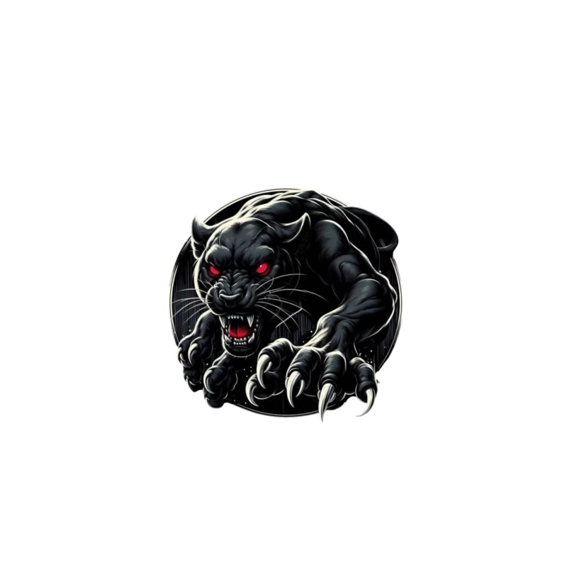 Fierce Black Panther Illustration Tapestry