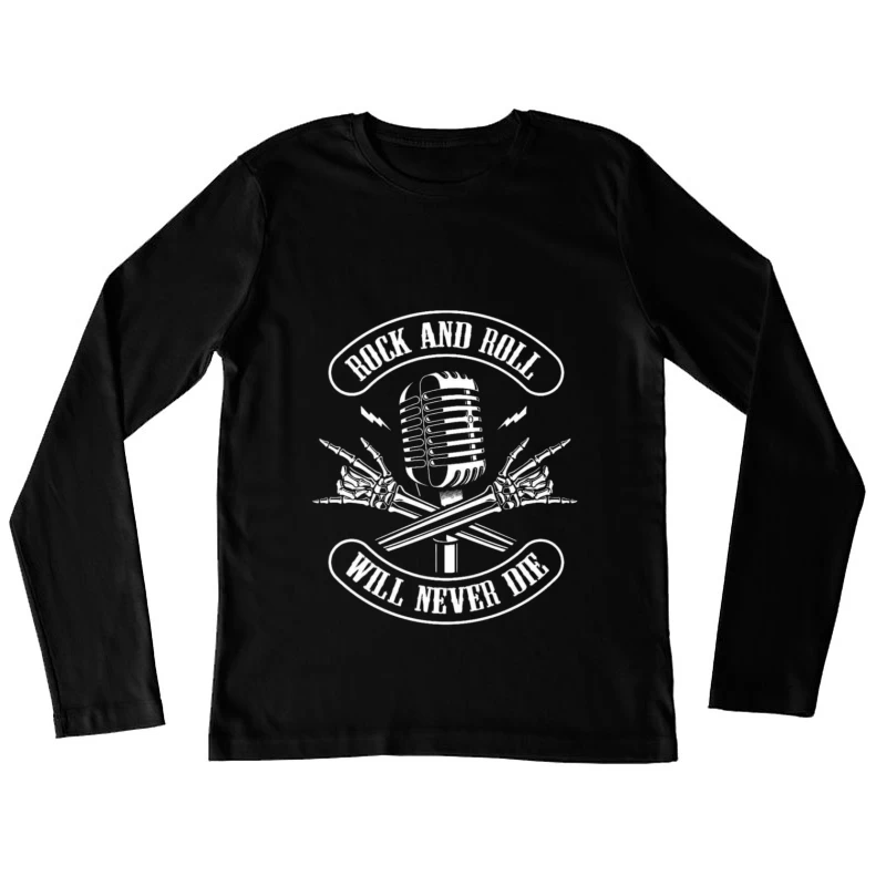 Rock and Roll Logo Design Female Long Sleeve T-Shirt
