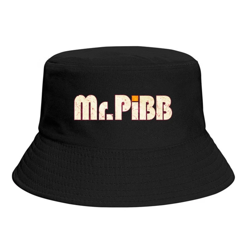 Retro Mr Pibb Soda Typography with Distressed Effect Bucket Hat