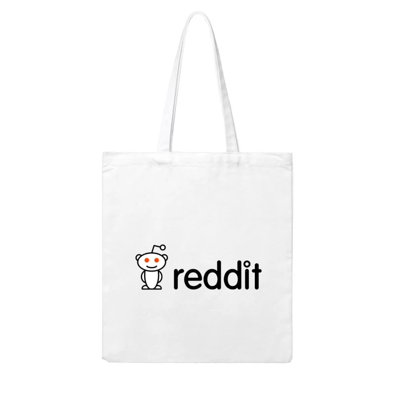 Reddit Logo with Snoo Mascot Cotton Tote Bag