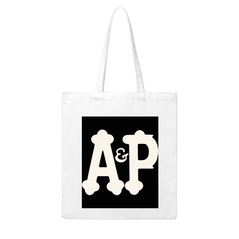 Decorative White AP Letters with Ampersand Cotton Tote Bag