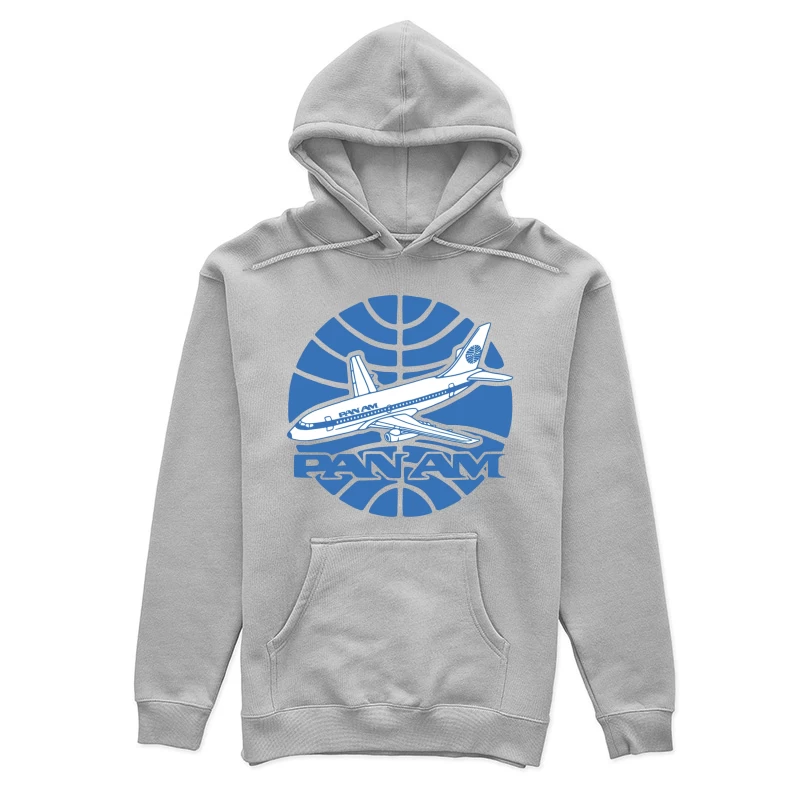 Vintage Pan Am Airlines Blue Globe Logo with Aircraft Design Female Pullover Hoodie