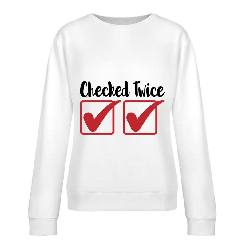 Deux cases cochées rouges Femme Sweat-shirt à enfiler