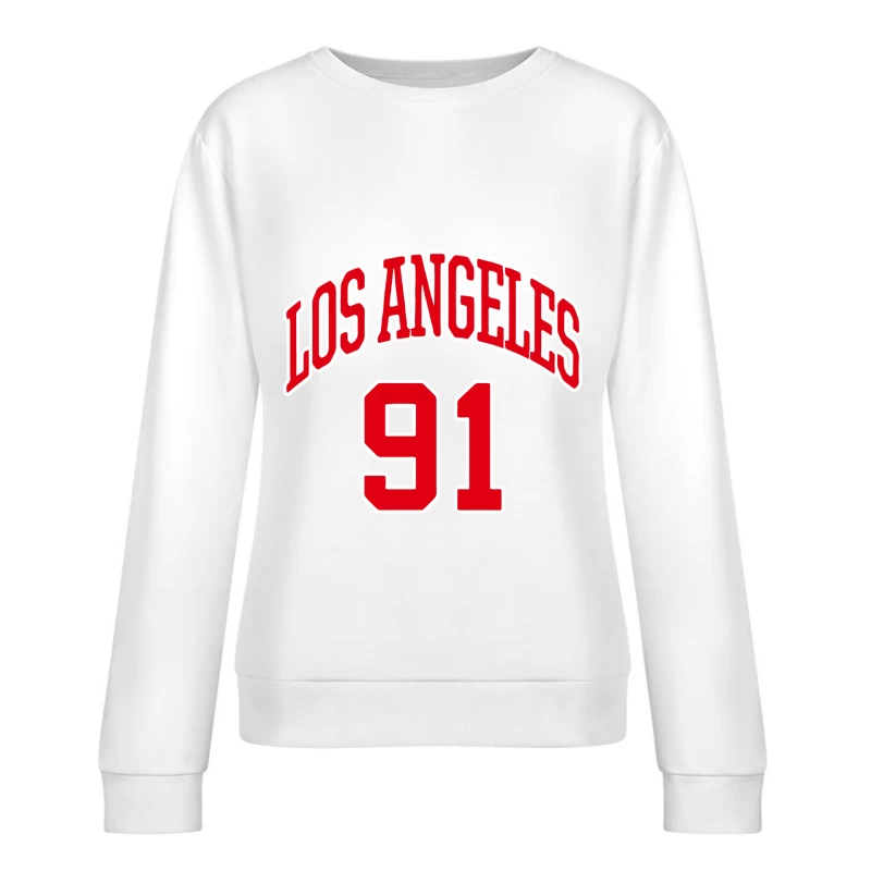Sporttext Los Angeles 91 Damen Pullover Sweatshirt