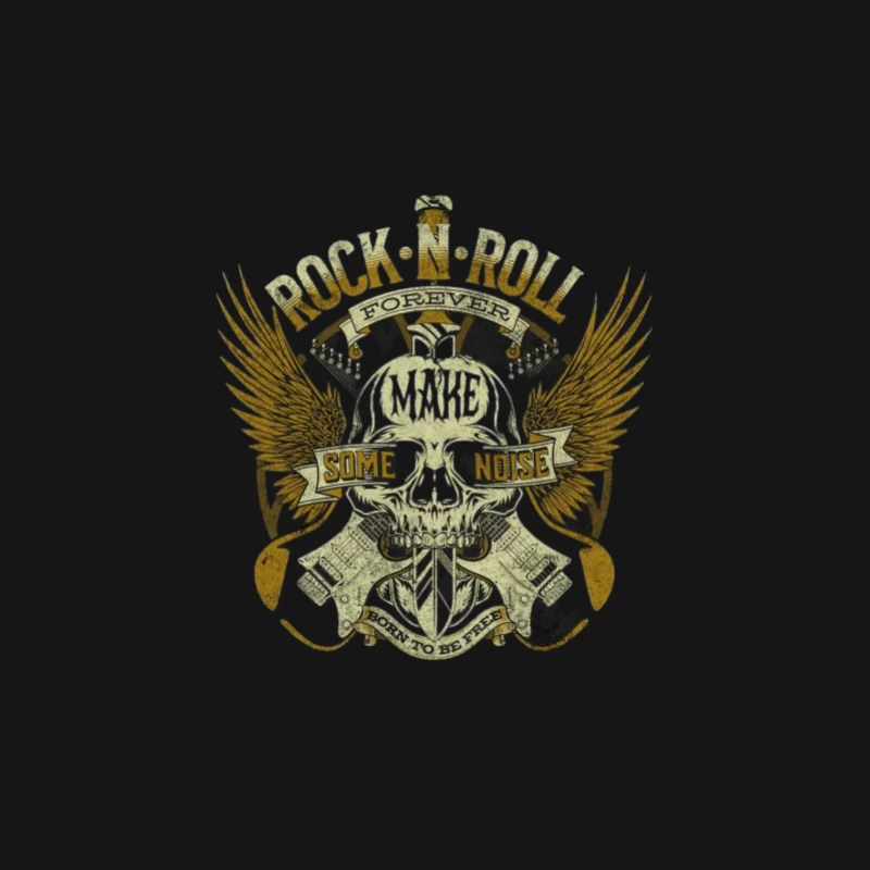 Crâne de Rock and Roll avec des ailes Femme Manches Longues T-Shirt