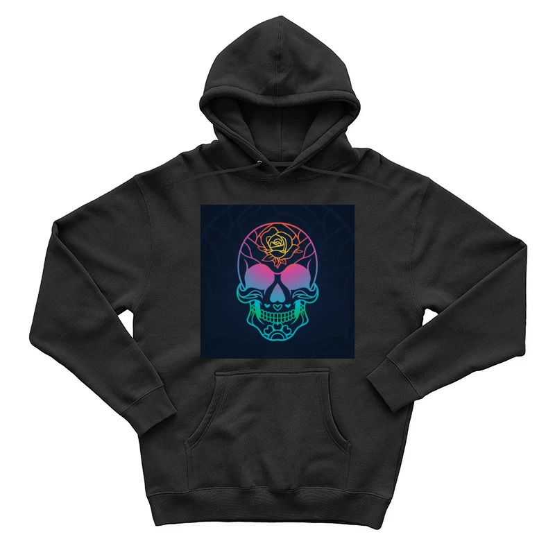 Crâne coloré avec rose Homme Sweat à capuche