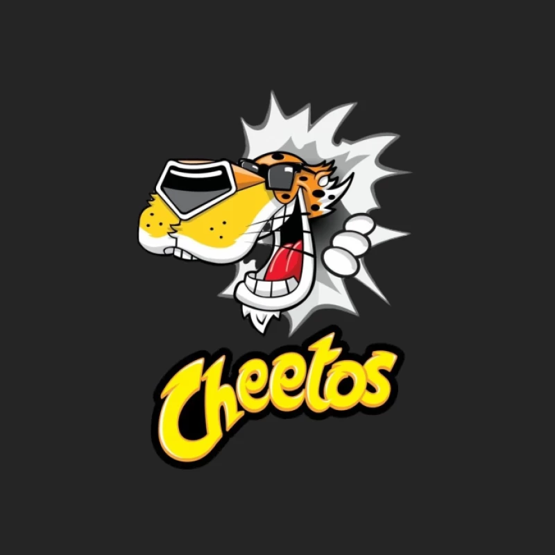 Cheetos-Logo mit lustigem Gepardenmaskottchen Herren Pullover Sweatshirt