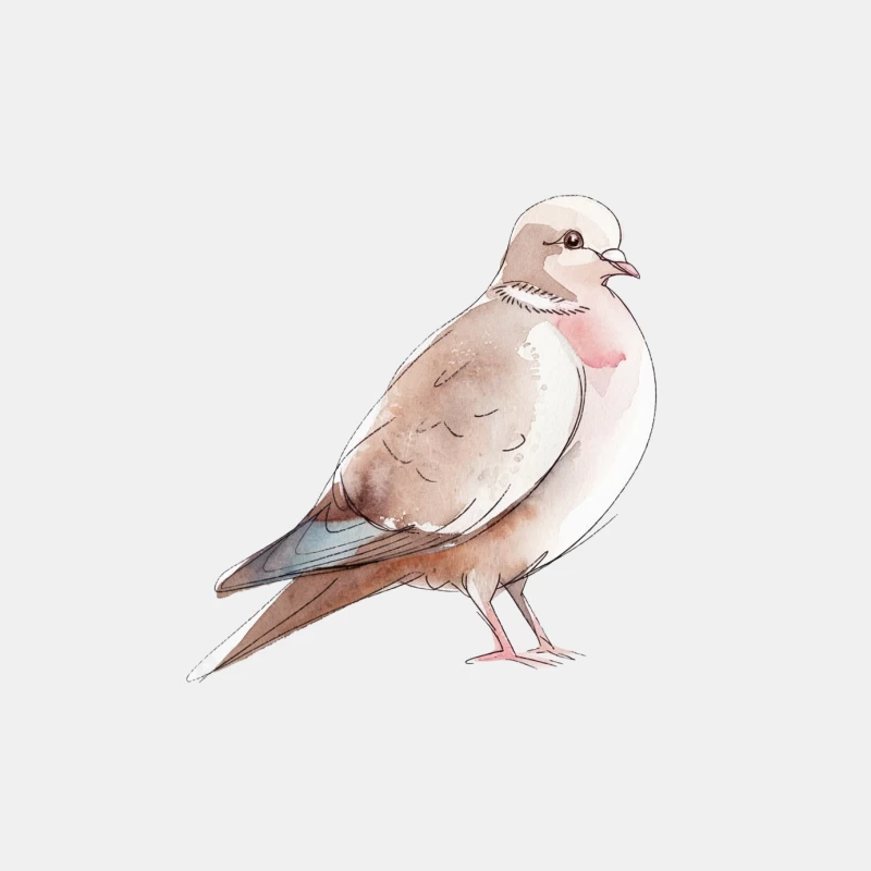 Watercolor Illustration of a Gentle Dove Male Tank Top
