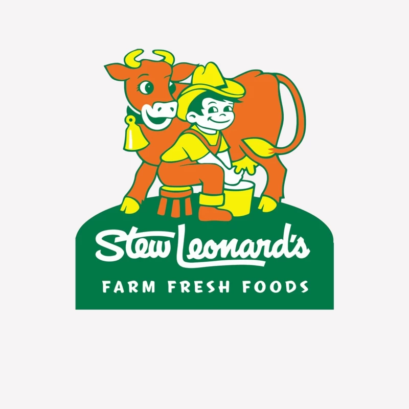 Stew Leonard's Vintage Farm Fresh Foods Logo with Cartoon Cow Female T-Shirt