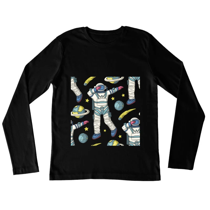 Weltraum-Abenteuer mit Astronauten Damen Langarm T-Shirt