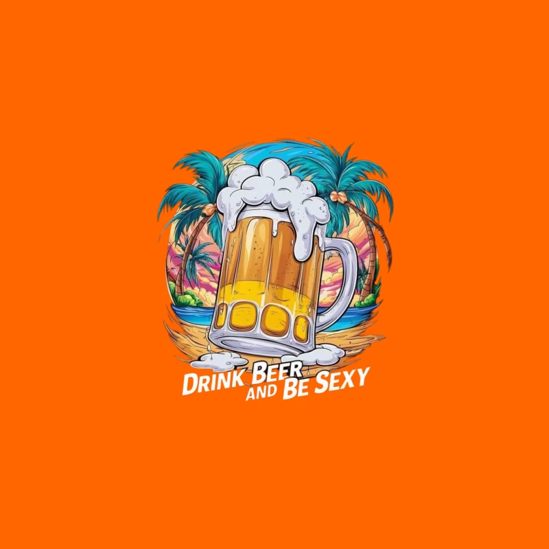 Drink Beer and Be Sexy - Tropical Vibes Tapestry