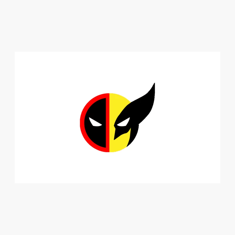 Merged Superhero Logo: Deadpool and Wolverine Travel Mug