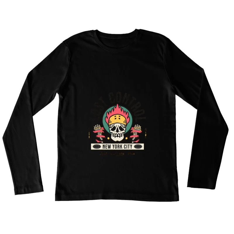 Crâne Perte de Contrôle New York Femme Manches Longues T-Shirt