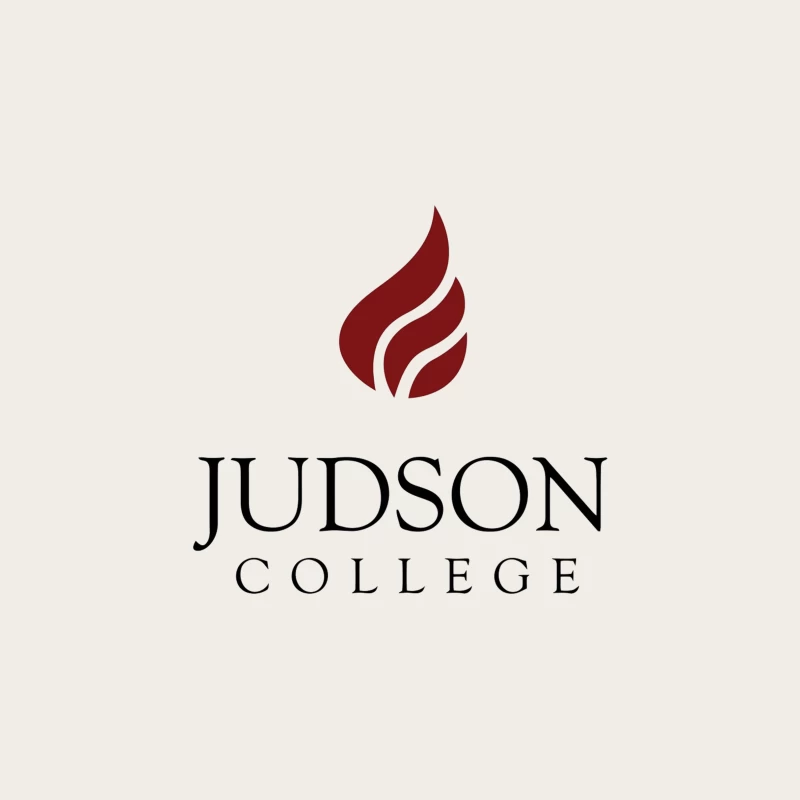 Judson College Educational Institution Logo with Red Flame Symbol Bucket Hat