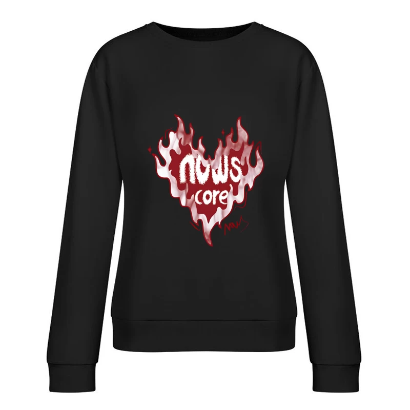 Flammendes Herzdesign mit Text Damen Pullover Sweatshirt