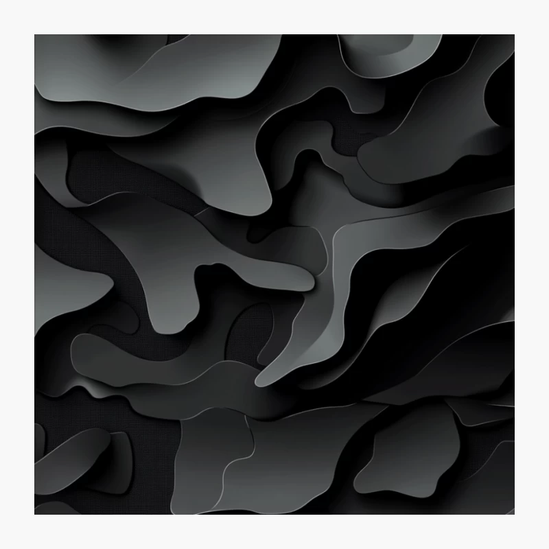 Abstract Monochrome 3D Camouflage Pattern Pin