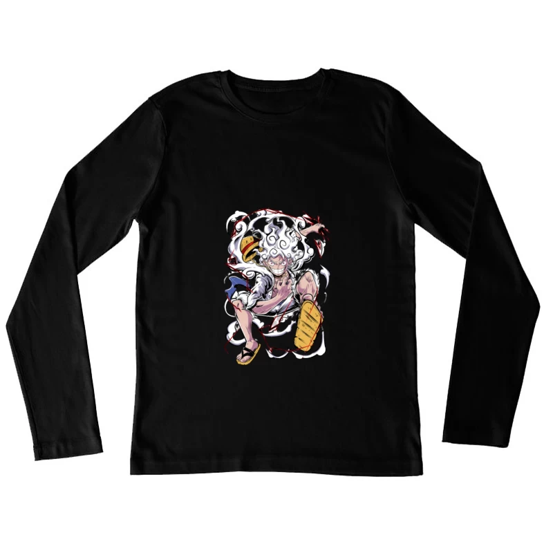 Anime-Kämpfer mit Rauch und Blitz Damen Langarm T-Shirt