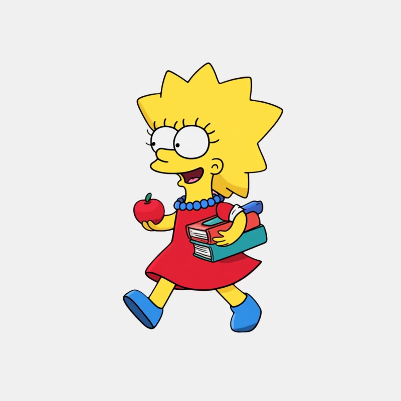 The Simpsons' Lisa Simpson: An Animated Schoolgirl with Apple Male Tank Top