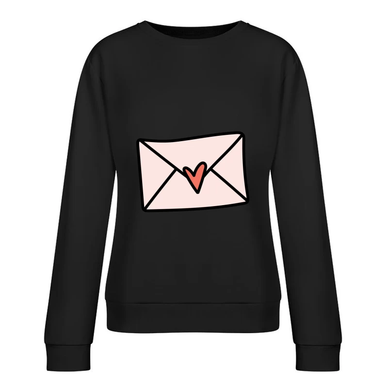 Enveloppe avec Cœur Rouge Femme Sweat-shirt à enfiler